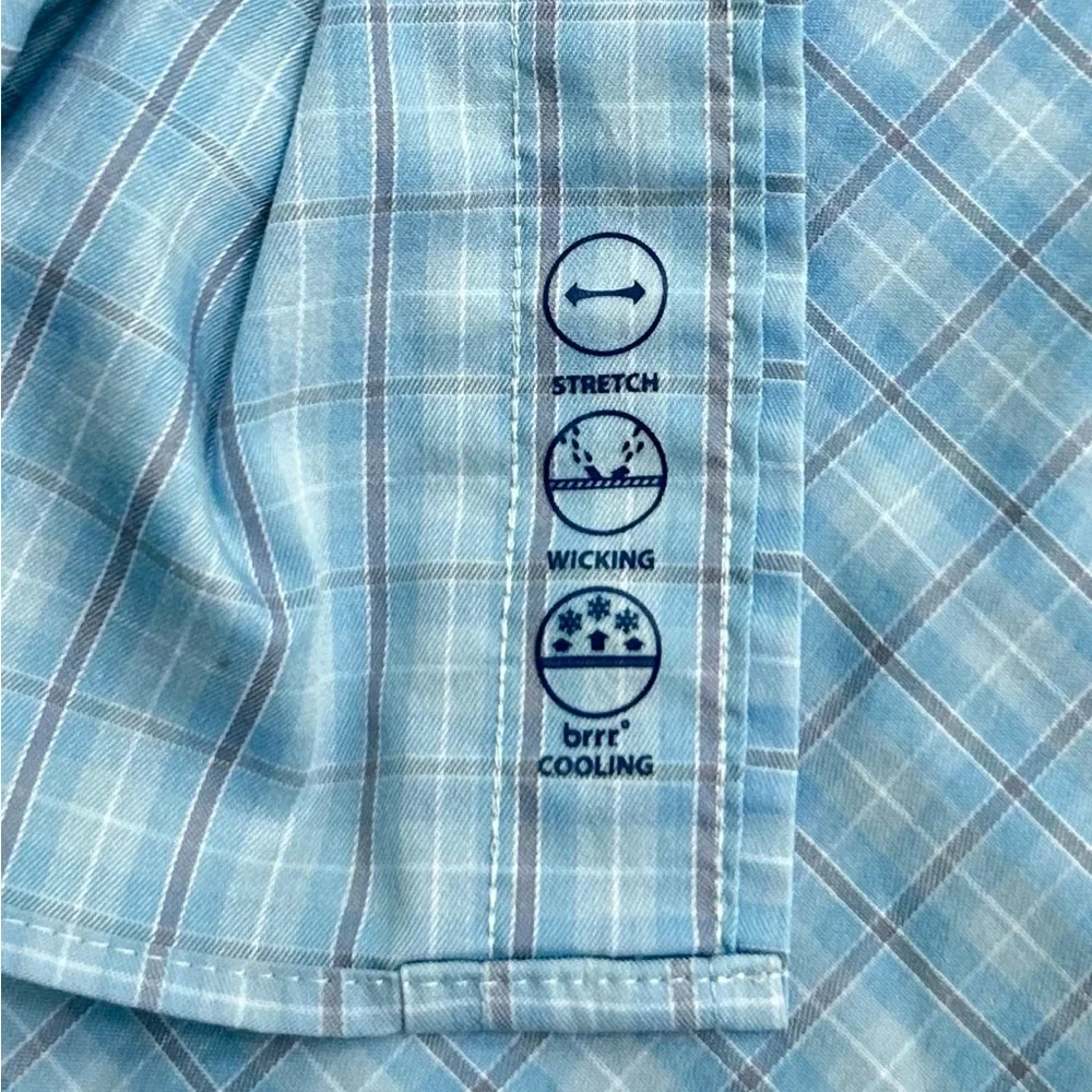 Vineyard Vines OTG Blue Size XL Shirt Plaid On The Go Button Down Performance